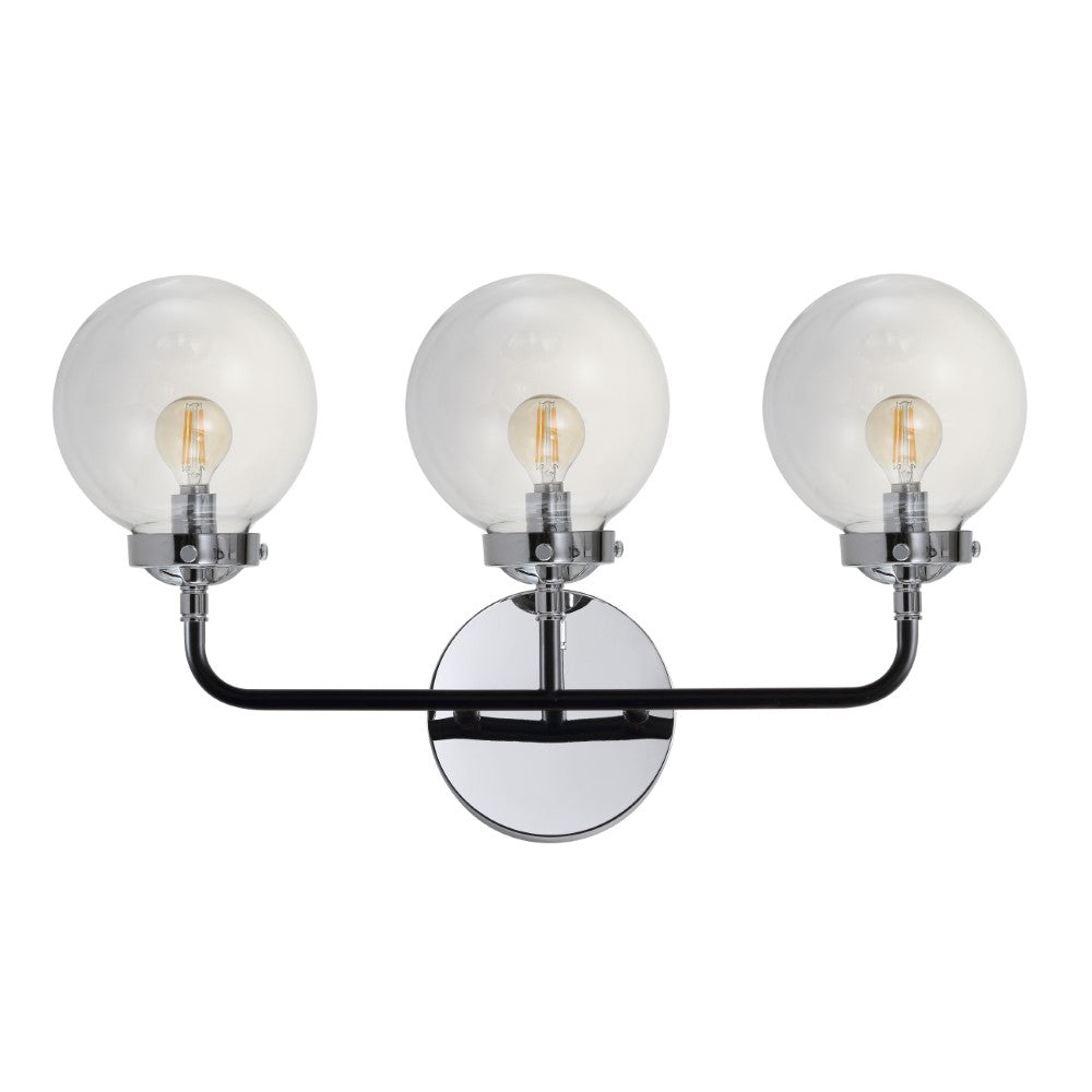 Iris Brass Vanity Wall Sconce Clear