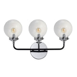 Iris Brass Vanity Wall Sconce Clear