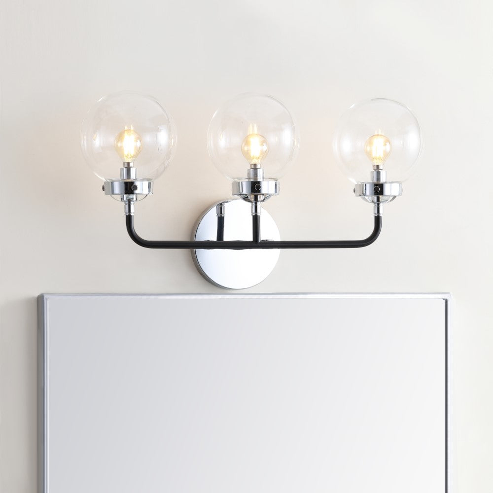 Iris Brass Vanity Wall Sconce Clear