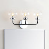 Iris Brass Vanity Wall Sconce Clear