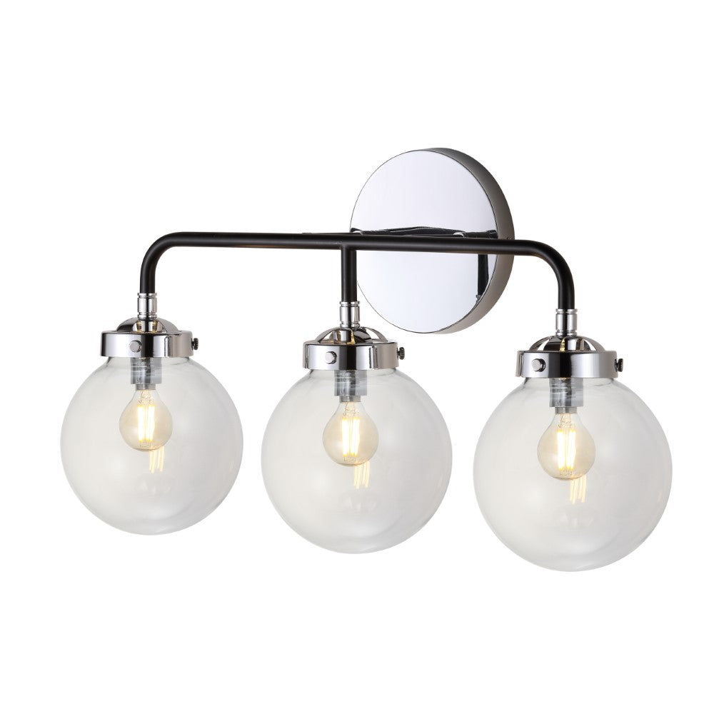 Iris Brass Vanity Wall Sconce Clear