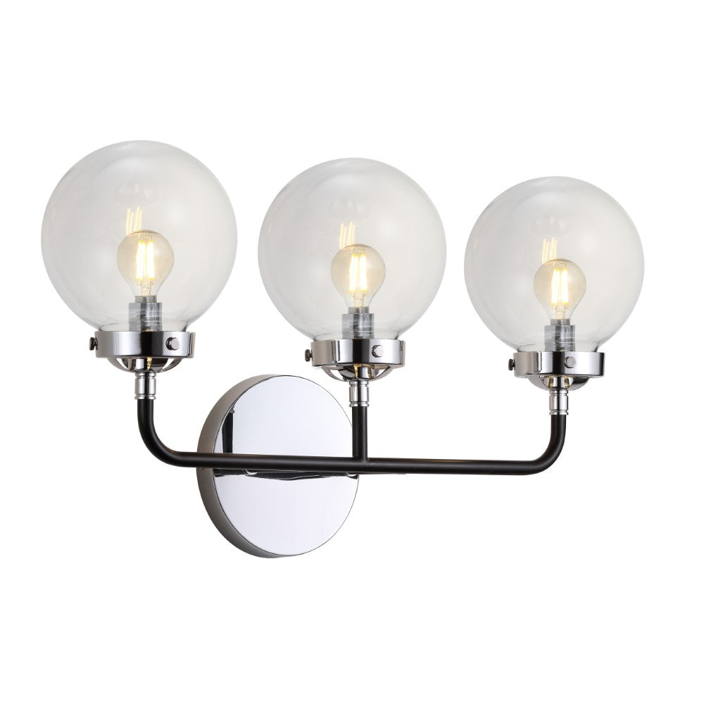 Iris Brass Vanity Wall Sconce Clear
