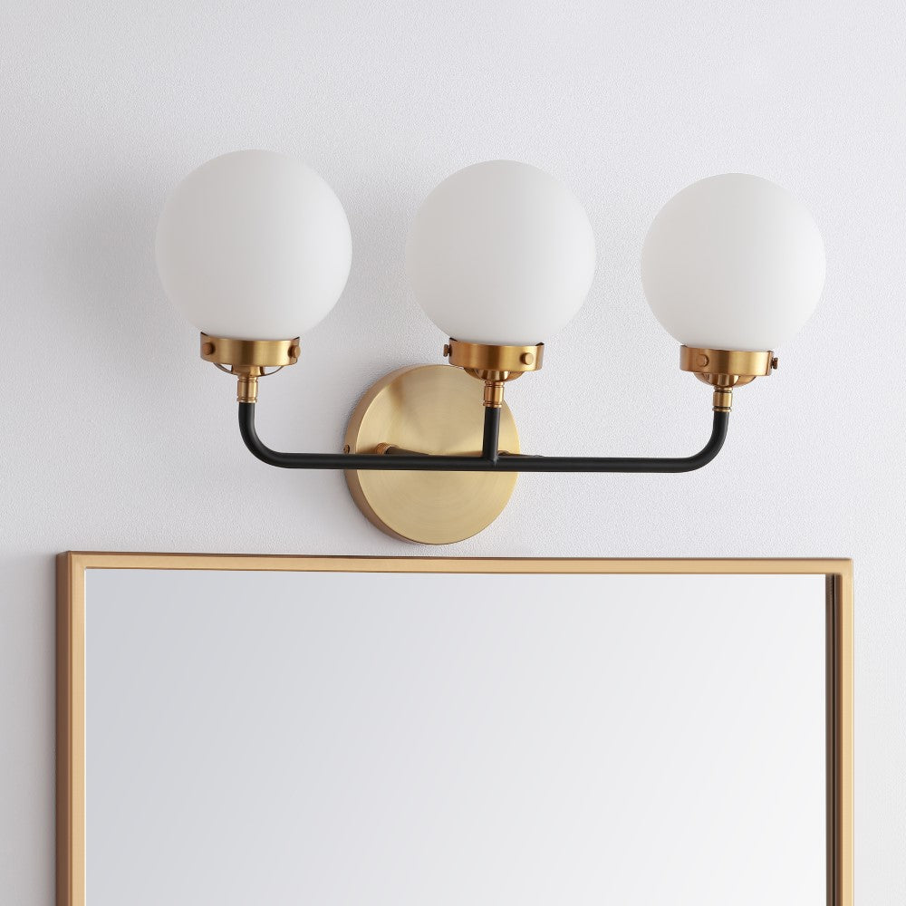 Iris Brass Vanity Wall Sconce Frosted