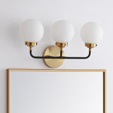 Iris Brass Vanity Wall Sconce Frosted