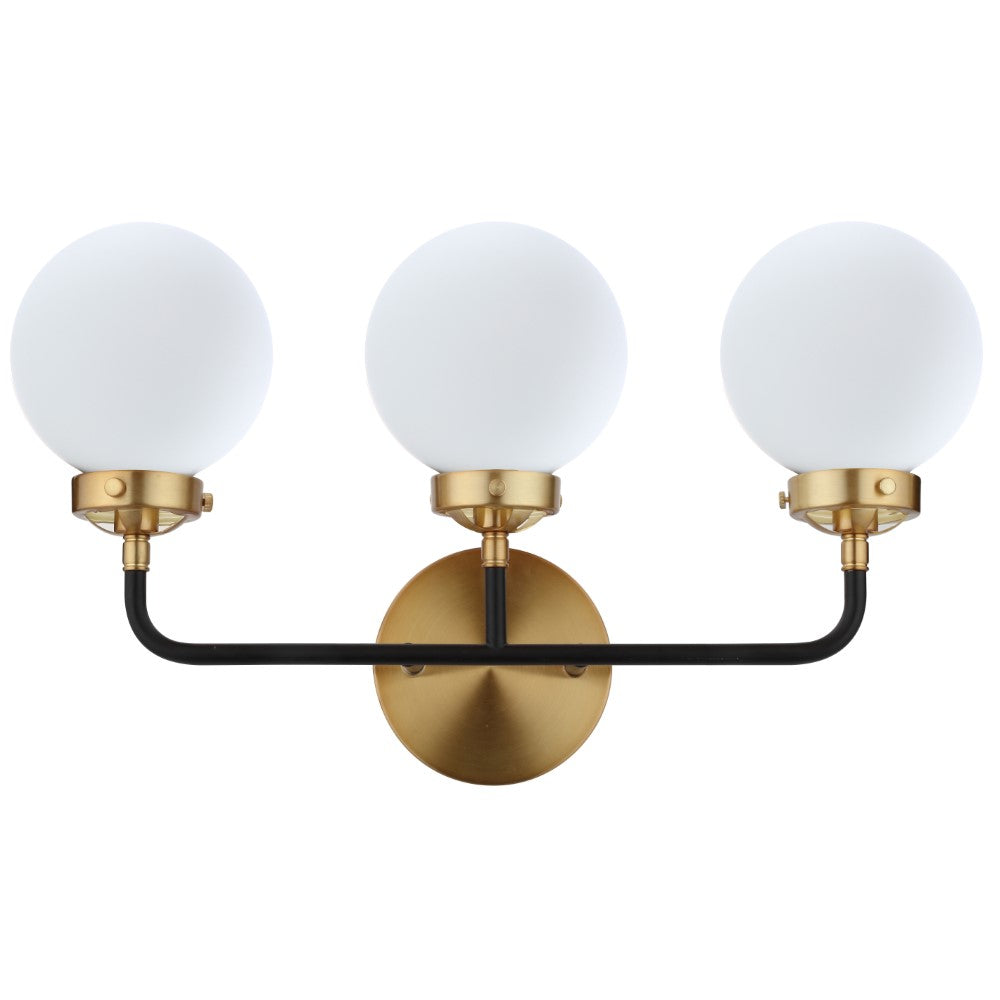 Iris Brass Vanity Wall Sconce Frosted