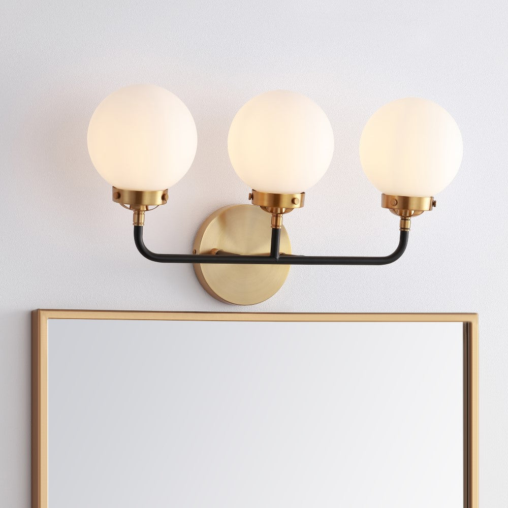 Iris Brass Vanity Wall Sconce Frosted