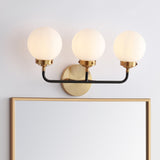 Iris Brass Vanity Wall Sconce Frosted