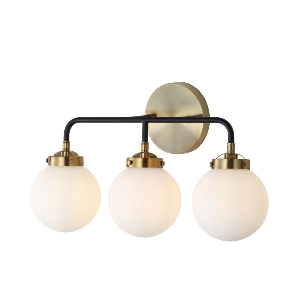 Iris Brass Vanity Wall Sconce Frosted