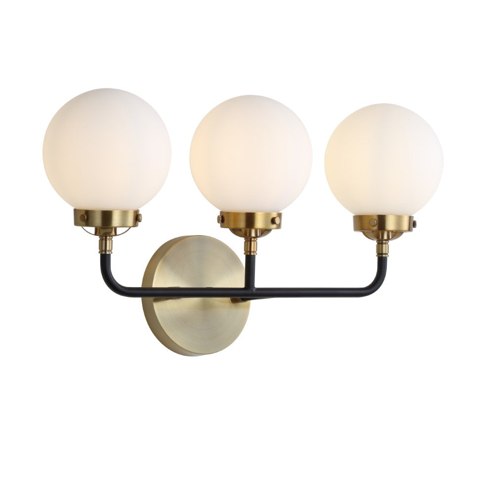 Iris Brass Vanity Wall Sconce Frosted
