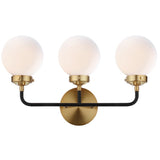 Iris Brass Vanity Wall Sconce Frosted