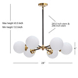 Lantana 6-Light 28" Brass Cluster Pendant