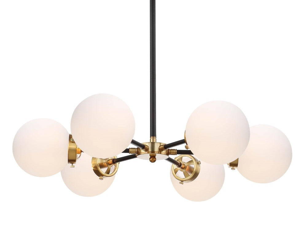 Lantana 6-Light 28" Brass Cluster Pendant