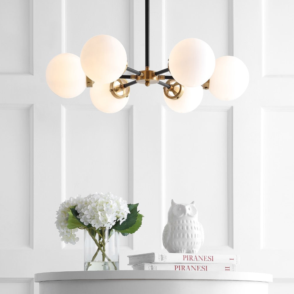 Lantana 6-Light 28" Brass Cluster Pendant