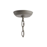 Azuero 6-Light 27" Adjustable Greige Metal/Wood Bead LED Chandelier