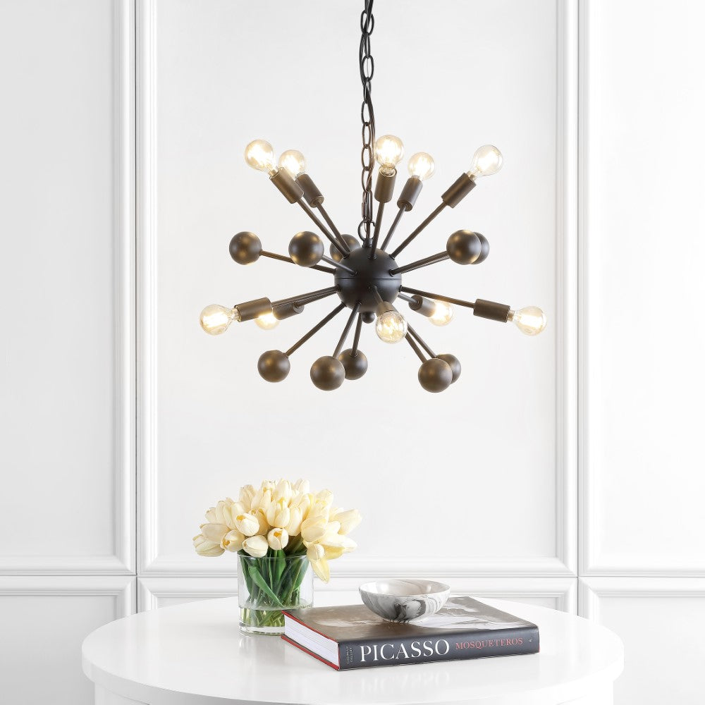 Chesteron 19.5" 10-Light Adjustable Iron Modern Industrial Sputnik LED Chandelier