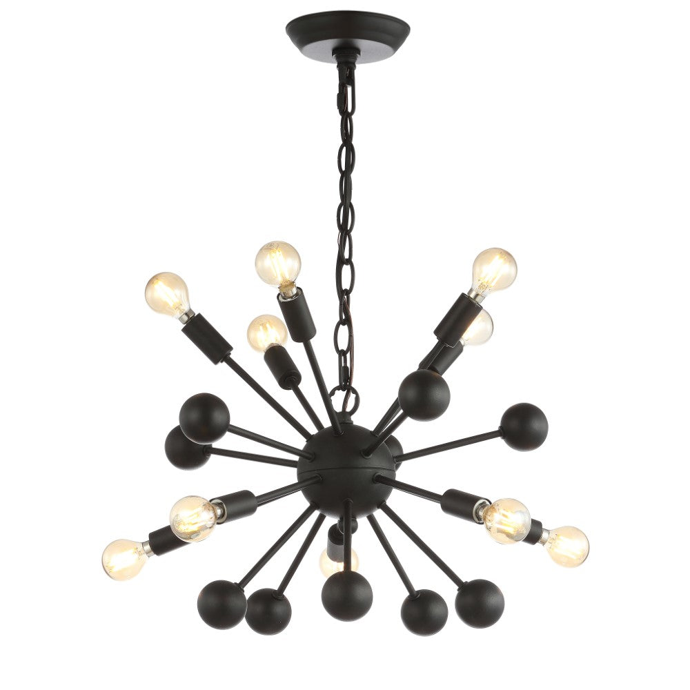 Chesteron 19.5" 10-Light Adjustable Iron Modern Industrial Sputnik LED Chandelier
