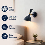 Plimpton 10" Iron Retro LED Wall Sconce