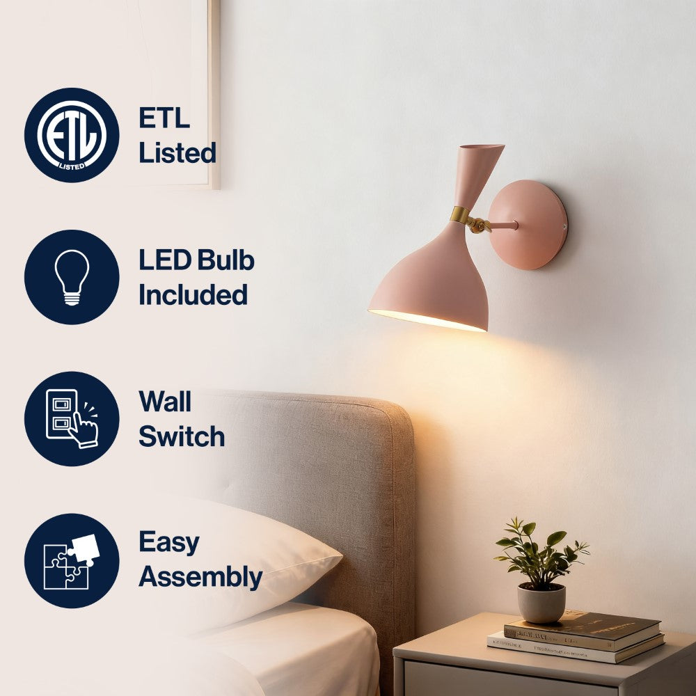 Plimpton 10" Iron Retro LED Wall Sconce