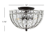 Papuan 12" Crystal Flower Metal/Acrylic LED Semi-Flush Mount
