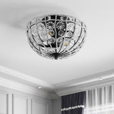 Papuan 12" Crystal Flower Metal/Acrylic LED Semi-Flush Mount