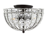 Papuan 12" Crystal Flower Metal/Acrylic LED Semi-Flush Mount