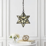 Ahott 12" Moravian Star Metal/Clear Glass LED Pendant