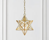 Ahott 12" Moravian Star Metal/Clear Glass LED Pendant