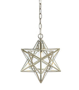 Ahott 12" Moravian Star Metal/Clear Glass LED Pendant