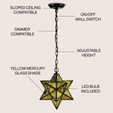Ahott 12" Moravian Star Metal/Clear Glass LED Pendant