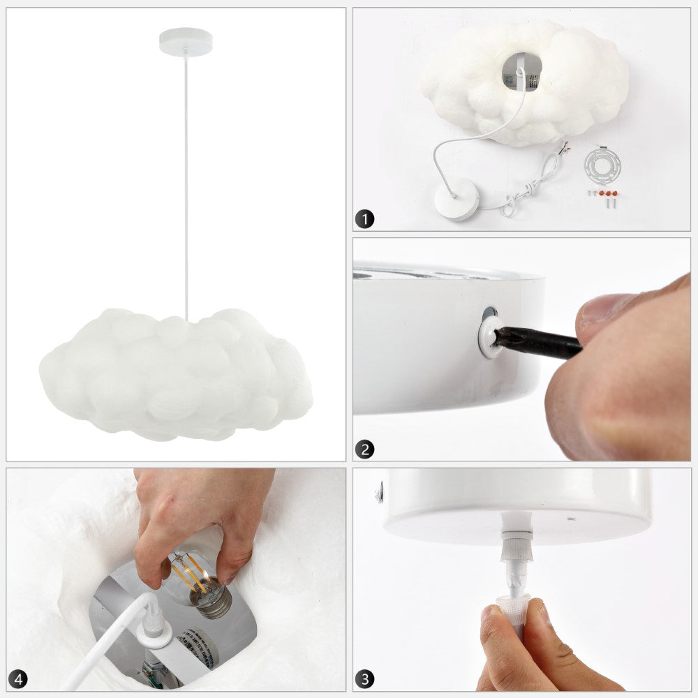 Rimz 23" Modern Contemporary Silk LED Cloud Pendant