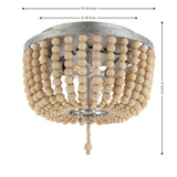 Mila 15" Wood Beaded/Metal LED Flush Mount
