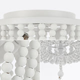 Mila 15" Wood Beaded/Metal LED Flush Mount