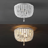Mila 15" Wood Beaded/Metal LED Flush Mount