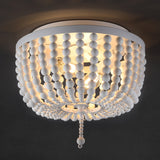 Mila 15" Wood Beaded/Metal LED Flush Mount