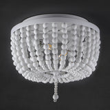 Mila 15" Wood Beaded/Metal LED Flush Mount