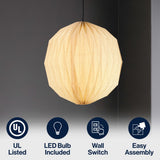 Dune 15.75" Modern Vintage Orb Honeycomb Shade LED Pendant Light