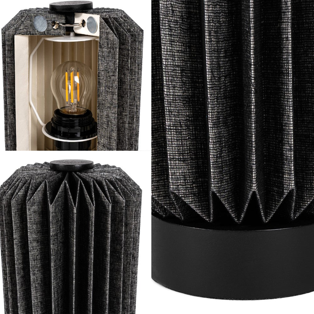 Tide 8.5" Modern Minimalist Paper Pleated Column Accent LED Table Lamp