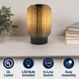 Tide 8.5" Modern Minimalist Paper Pleated Column Accent LED Table Lamp