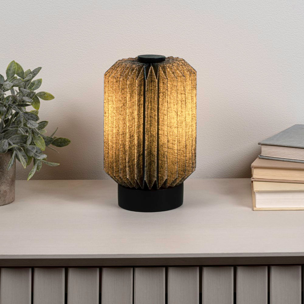 Tide 8.5" Modern Minimalist Paper Pleated Column Accent LED Table Lamp