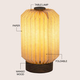 Tide 8.5" Modern Minimalist Paper Pleated Column Accent LED Table Lamp