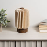 Tide 8.5" Modern Minimalist Paper Pleated Column Accent LED Table Lamp