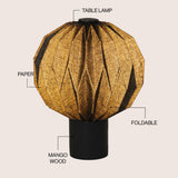 Wolfie 11" Modern Minimalist Paper Pleated Orb Accent LED Table Lamp