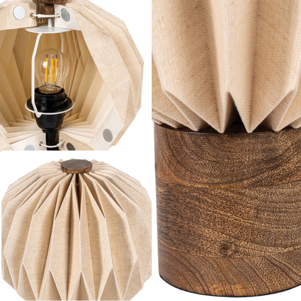 Wolfie 11" Modern Minimalist Paper Pleated Orb Accent LED Table Lamp