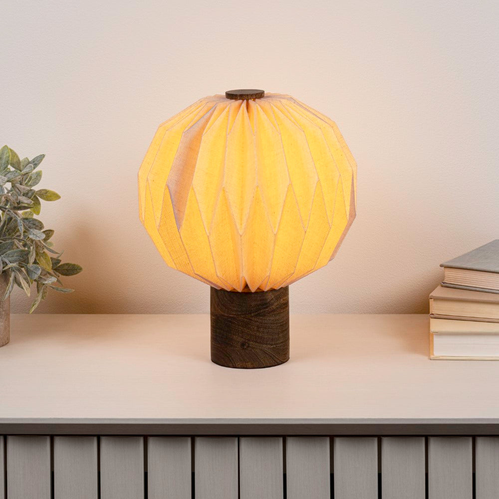 Wolfie 11" Modern Minimalist Paper Pleated Orb Accent LED Table Lamp