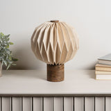 Wolfie 11" Modern Minimalist Paper Pleated Orb Accent LED Table Lamp