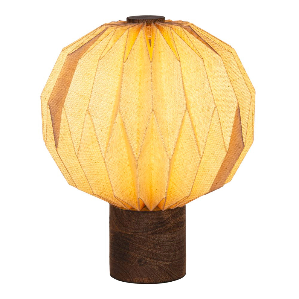 Wolfie 11" Modern Minimalist Paper Pleated Orb Accent LED Table Lamp