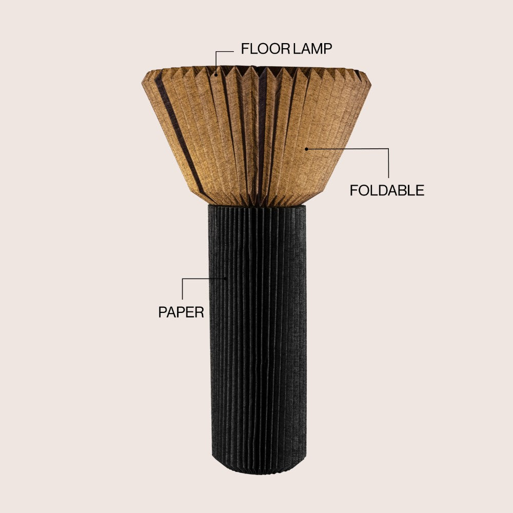 Nova 37" Modern Minimalist Pleated Shade Floor Lamp