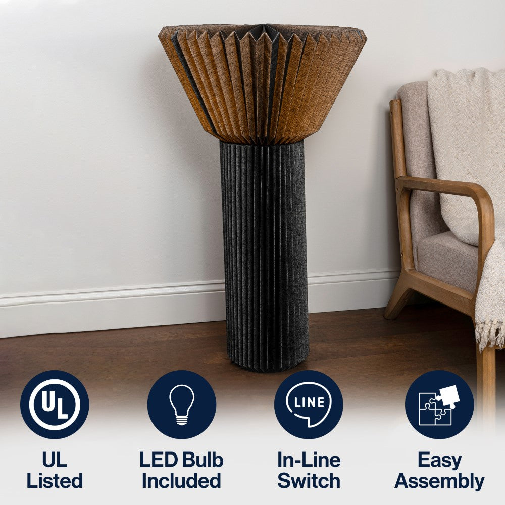 Nova 37" Modern Minimalist Pleated Shade Floor Lamp