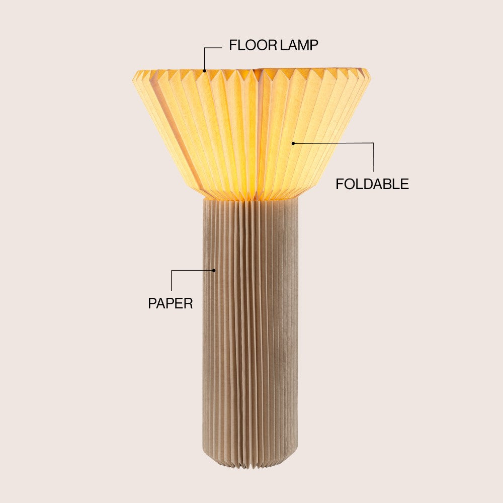 Nova 37" Modern Minimalist Pleated Shade Floor Lamp