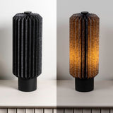 Orion 15.75" Modern Minimalist Paper Pleated Column Accent LED Table Lamp
